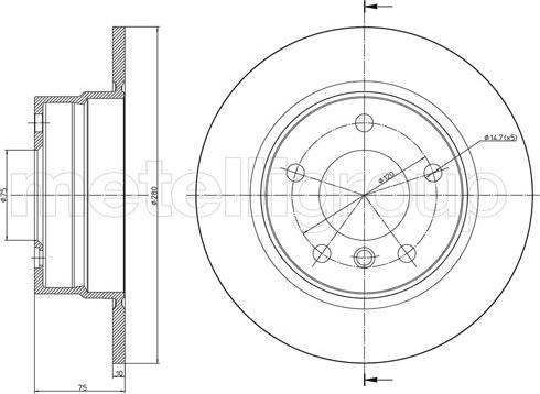 Fri.Tech. BD1612 - Тормозной диск autospares.lv