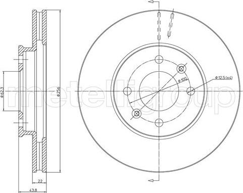 Fri.Tech. BD1672 - Тормозной диск autospares.lv