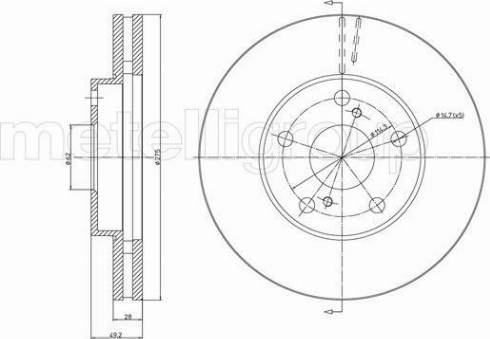 Fri.Tech. BD1063 - Тормозной диск autospares.lv