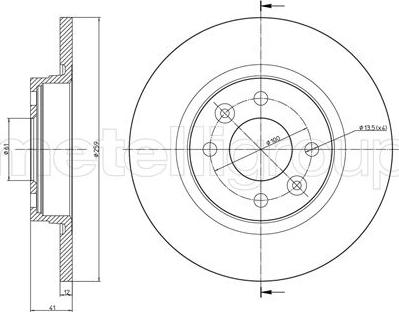 Fri.Tech. BD1000 - Тормозной диск autospares.lv