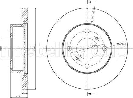 Fri.Tech. BD1168 - Тормозной диск autospares.lv