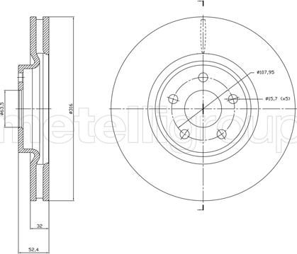 Fri.Tech. BD1830 - Тормозной диск autospares.lv