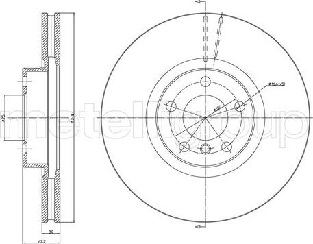 Fri.Tech. BD1338 - Тормозной диск autospares.lv