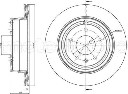 Fri.Tech. BD1320 - Тормозной диск autospares.lv