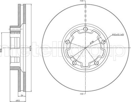 Fri.Tech. BD1372 - Тормозной диск autospares.lv