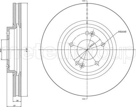 Fri.Tech. BD1251 - Тормозной диск autospares.lv