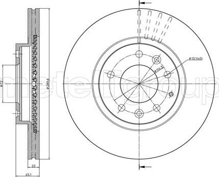 Fri.Tech. BD1285 - Тормозной диск autospares.lv