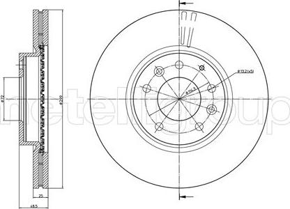 Fri.Tech. BD1283 - Тормозной диск autospares.lv