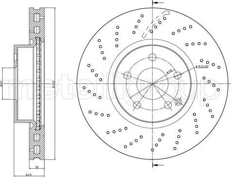 Fri.Tech. BD1287 - Тормозной диск autospares.lv