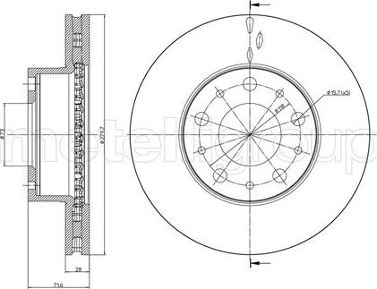 Fri.Tech. BD1224 - Тормозной диск autospares.lv