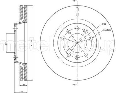 Fri.Tech. BD1225 - Тормозной диск autospares.lv