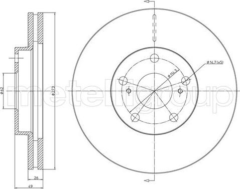 Fri.Tech. BD1220 - Тормозной диск autospares.lv