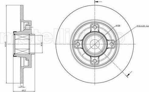 Fri.Tech. BD1272 - Тормозной диск autospares.lv