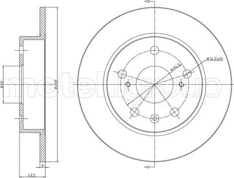 Fri.Tech. BD1713 - Тормозной диск autospares.lv