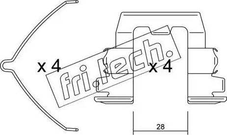 Fri.Tech. KIT.059 - Комплектующие для колодок дискового тормоза autospares.lv