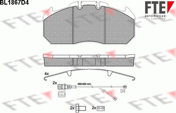 FTE 9500055 - Тормозные колодки, дисковые, комплект autospares.lv