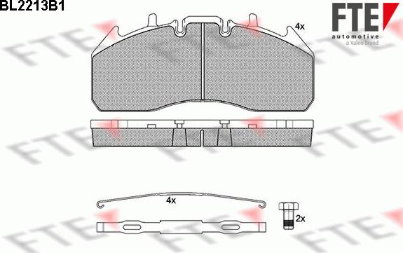 FTE BL2213B1 - Тормозные колодки, дисковые, комплект autospares.lv