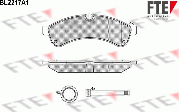 FTE 9500003 - Тормозные колодки, дисковые, комплект autospares.lv