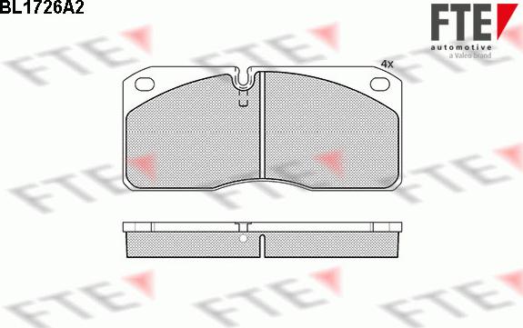 FTE BL1726A2 - Тормозные колодки, дисковые, комплект autospares.lv