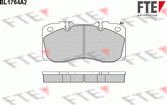 FTE 9500013 - Тормозные колодки, дисковые, комплект autospares.lv