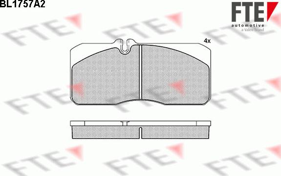 FTE 9500035 - Тормозные колодки, дисковые, комплект autospares.lv