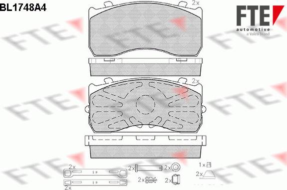 FTE BL1748A4 - Тормозные колодки, дисковые, комплект autospares.lv