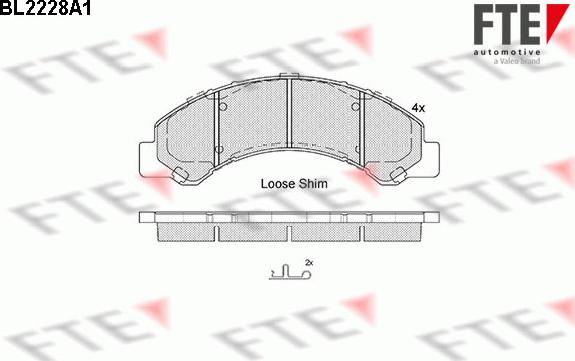 FTE 9500078 - Тормозные колодки, дисковые, комплект autospares.lv