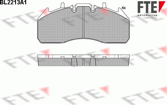 FTE BL2213A1 - Тормозные колодки, дисковые, комплект autospares.lv