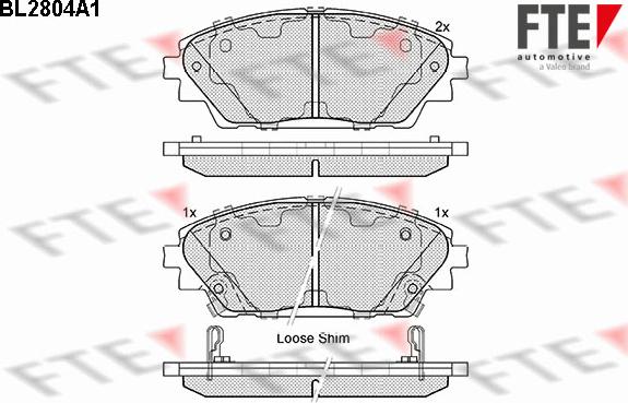 FTE BL2804A1 - Тормозные колодки, дисковые, комплект autospares.lv