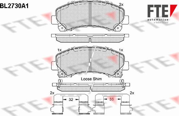 FTE 9010950 - Тормозные колодки, дисковые, комплект autospares.lv