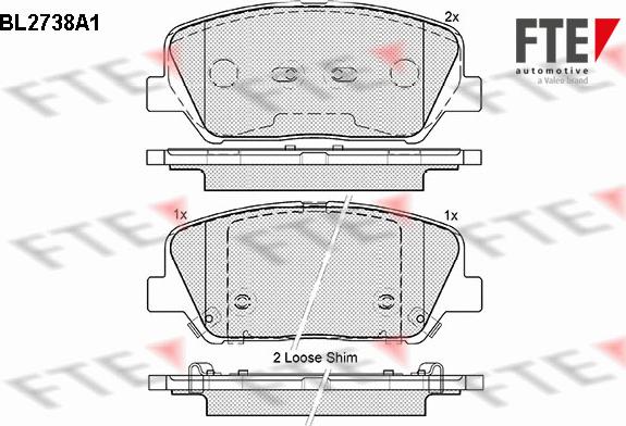 FTE BL2738A1 - Тормозные колодки, дисковые, комплект autospares.lv