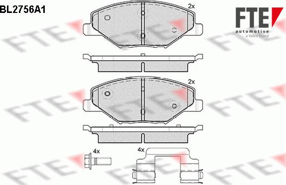 FTE BL2756A1 - Тормозные колодки, дисковые, комплект autospares.lv