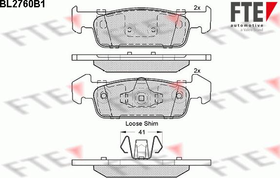 FTE 9010968 - Тормозные колодки, дисковые, комплект autospares.lv