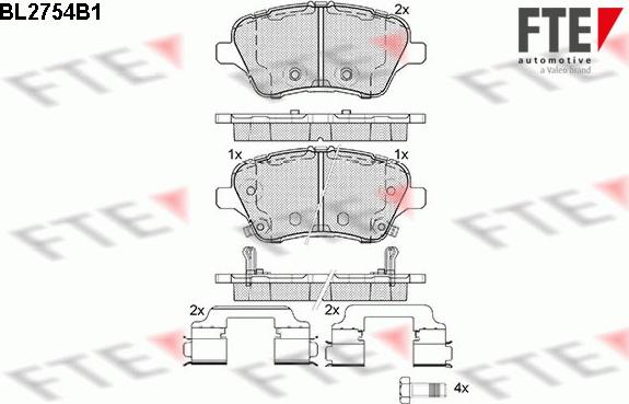 FTE 9010962 - Тормозные колодки, дисковые, комплект autospares.lv