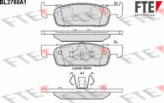 FTE 9010967 - Тормозные колодки, дисковые, комплект autospares.lv