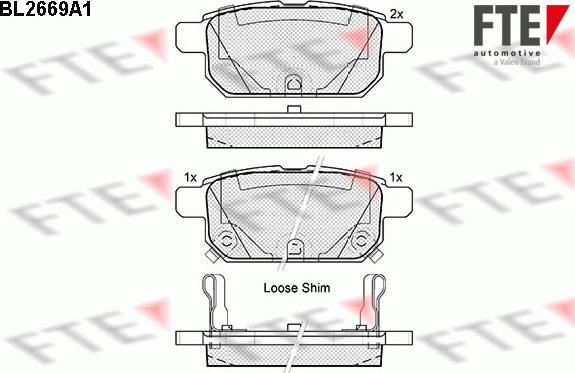 FTE BL2669A1 - Тормозные колодки, дисковые, комплект autospares.lv