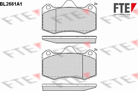 FTE BL2661A1 - Тормозные колодки, дисковые, комплект autospares.lv