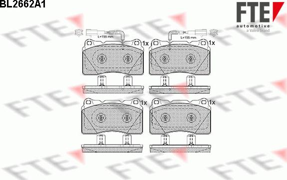 FTE BL2662A1 - Тормозные колодки, дисковые, комплект autospares.lv