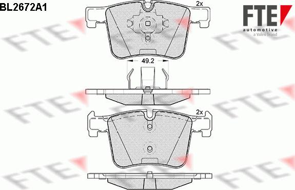 FTE 9010907 - Тормозные колодки, дисковые, комплект autospares.lv