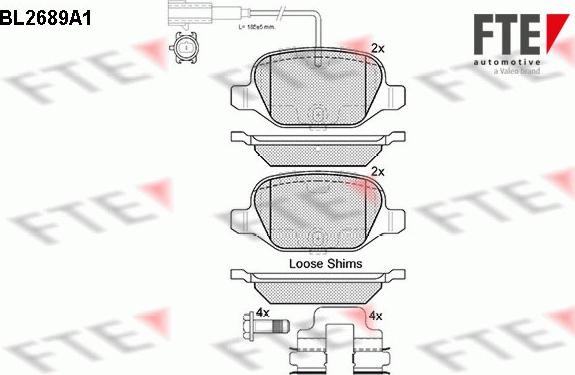 FTE 9010919 - Тормозные колодки, дисковые, комплект autospares.lv