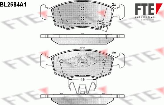 FTE 9010914 - Тормозные колодки, дисковые, комплект autospares.lv