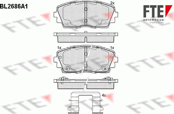 FTE 9010916 - Тормозные колодки, дисковые, комплект autospares.lv