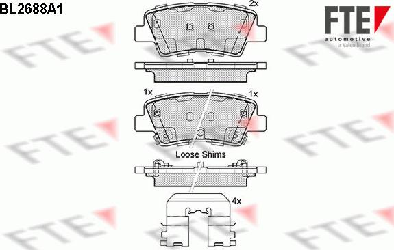 FTE 9010918 - Тормозные колодки, дисковые, комплект autospares.lv