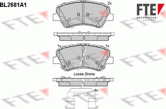 FTE BL2681A1 - Тормозные колодки, дисковые, комплект autospares.lv