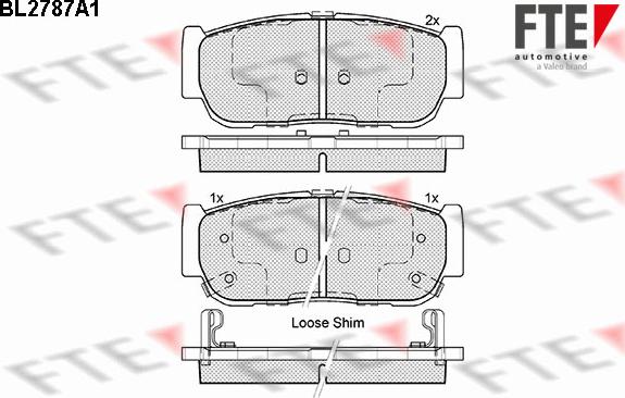 FTE BL2787A1 - Тормозные колодки, дисковые, комплект autospares.lv