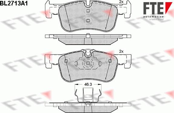 FTE BL2713A1 - Тормозные колодки, дисковые, комплект autospares.lv