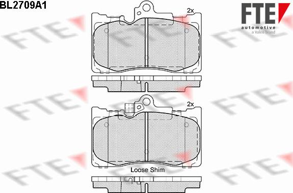 FTE 9010935 - Тормозные колодки, дисковые, комплект autospares.lv