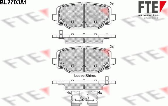 FTE 9010929 - Тормозные колодки, дисковые, комплект autospares.lv