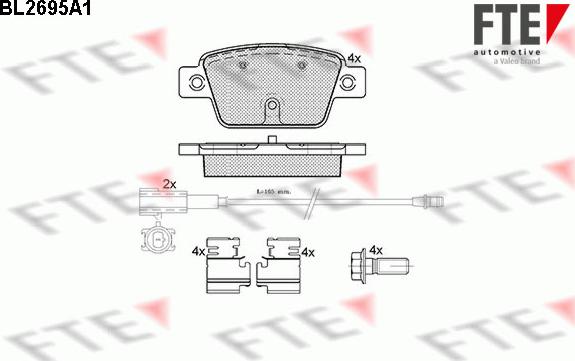 FTE BL2695A1 - Тормозные колодки, дисковые, комплект autospares.lv