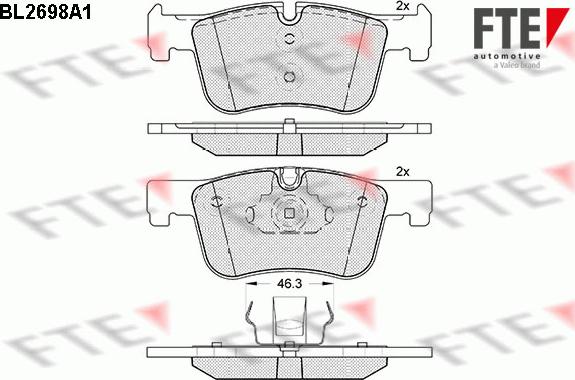 FTE BL2698A1 - Тормозные колодки, дисковые, комплект autospares.lv